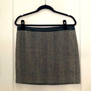 Black and grey herringbone skirt
